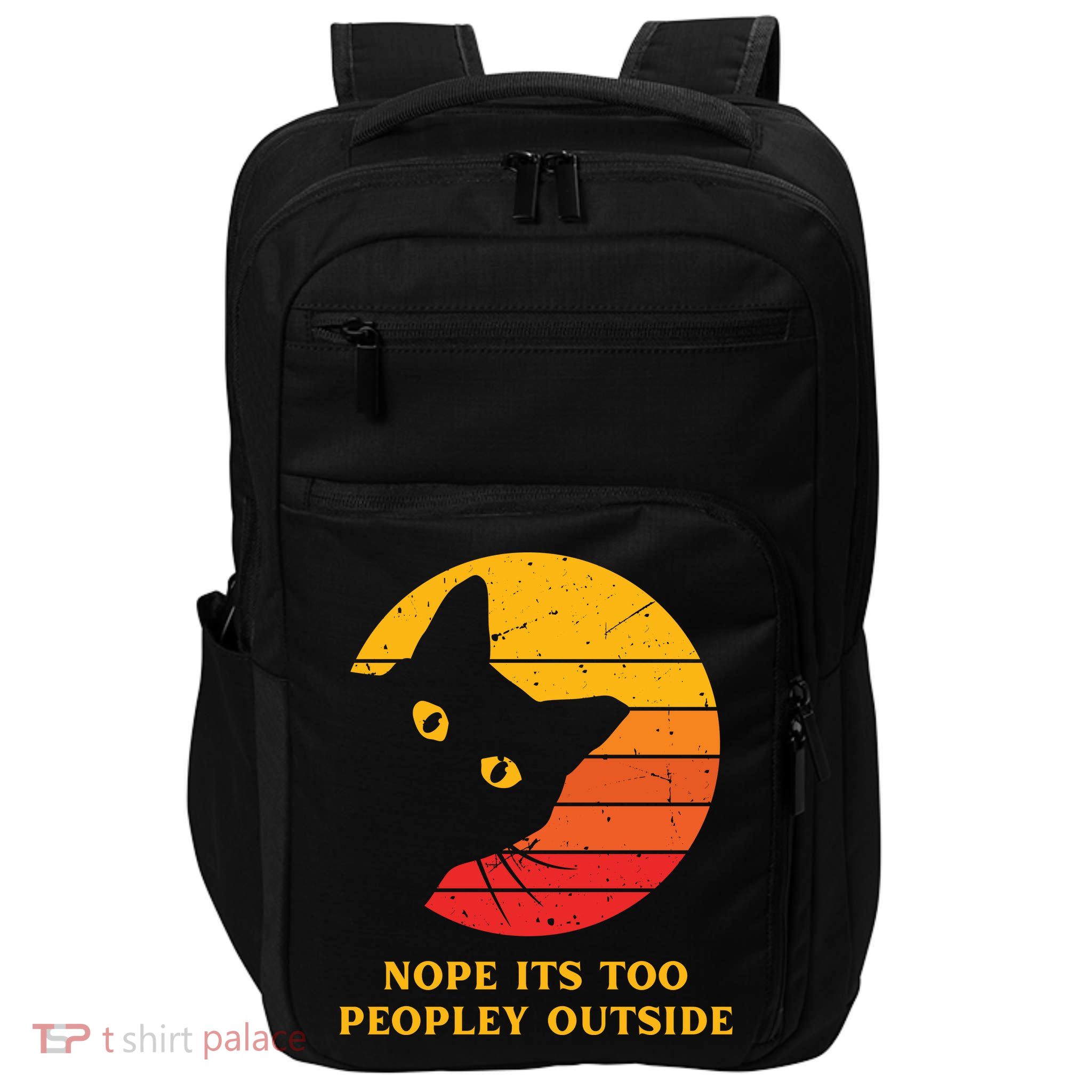 Retro Nope Its Too Peopley Outside Shy Cat Lovers Impact Tech Backpack