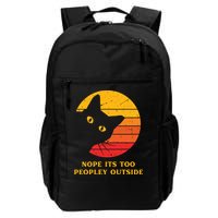 Retro Nope Its Too Peopley Outside Shy Cat Lovers Backpack