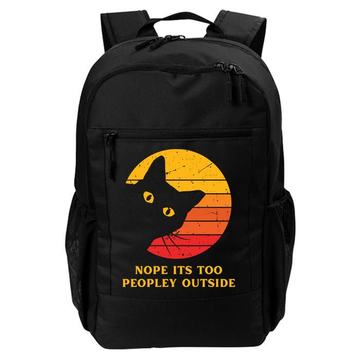 Retro Nope Its Too Peopley Outside Shy Cat Lovers Backpack