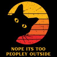 Retro Nope Its Too Peopley Outside Shy Cat Lovers Backpack