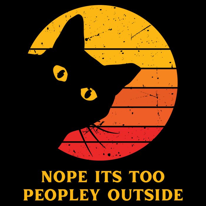 Retro Nope Its Too Peopley Outside Shy Cat Lovers Backpack