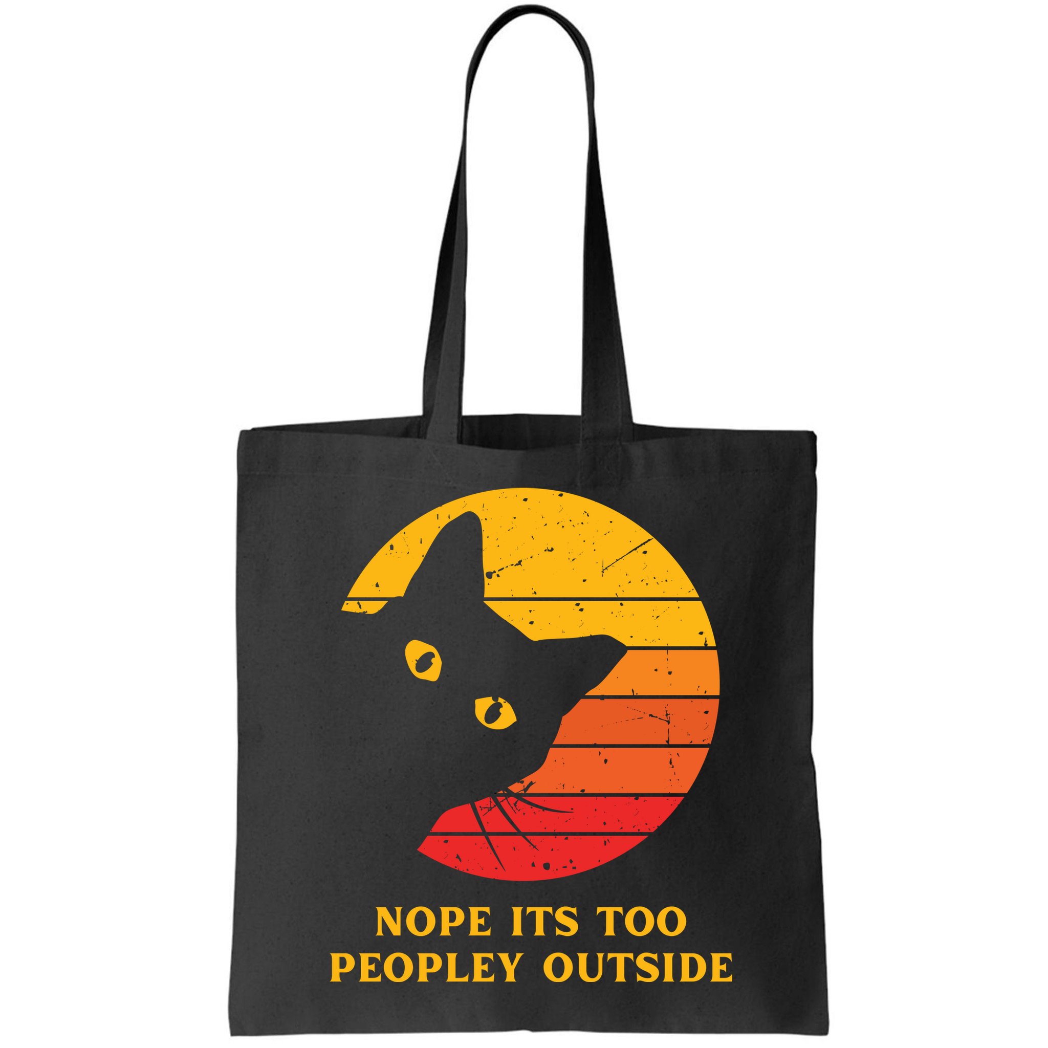 Retro Nope Its Too Peopley Outside Shy Cat Lovers Bag