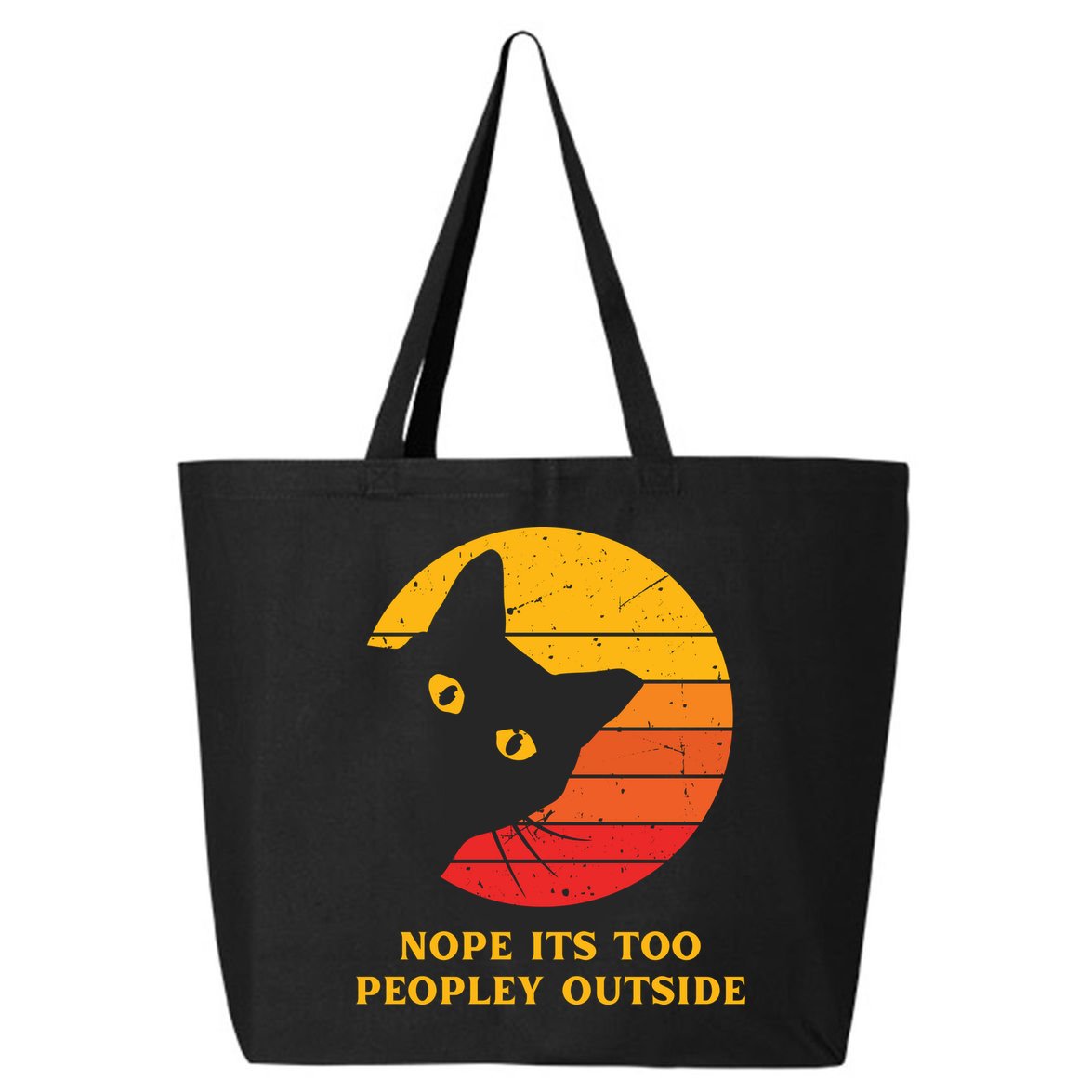 Retro Nope Its Too Peopley Outside Shy Cat Lovers 25L Jumbo Tote