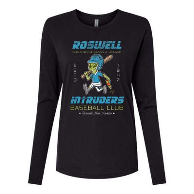 Roswell NM Intruders Minor League Retro Baseball Team Womens Cotton Relaxed Long Sleeve T-Shirt