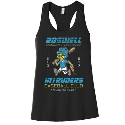 Roswell NM Intruders Minor League Retro Baseball Team Women's Racerback Tank