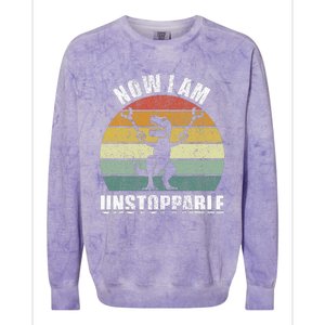 Retro Now I Am Unstoppable Funny Colorblast Crewneck Sweatshirt