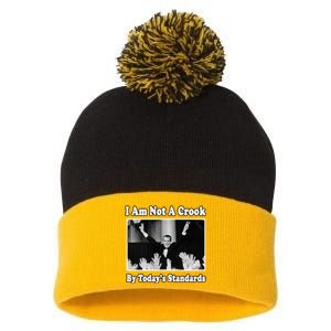 Richard Nixon I Am Not A Crook By Today&X27;S Standards Political Meme Pom Pom 12in Knit Beanie