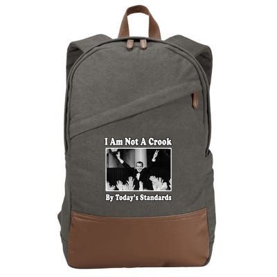 Richard Nixon I Am Not A Crook By Today&X27;S Standards Political Meme Cotton Canvas Backpack