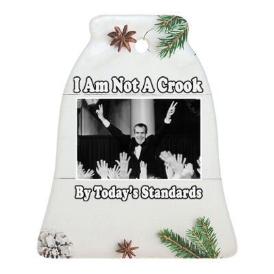 Richard Nixon I Am Not A Crook By Today&X27;S Standards Political Meme Ceramic Bell Ornament