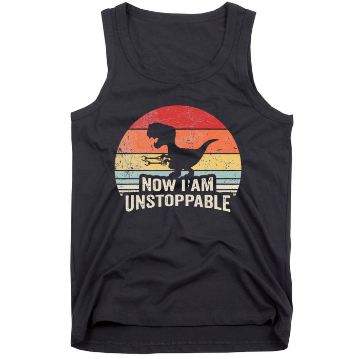 Retro Now I Am Unstoppable Funny Trex Gifts Vintage Tank Top