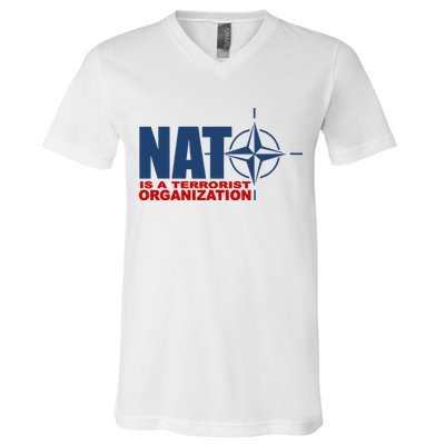 Revblacknetwork Nato Is A Terrorist Organization V-Neck T-Shirt