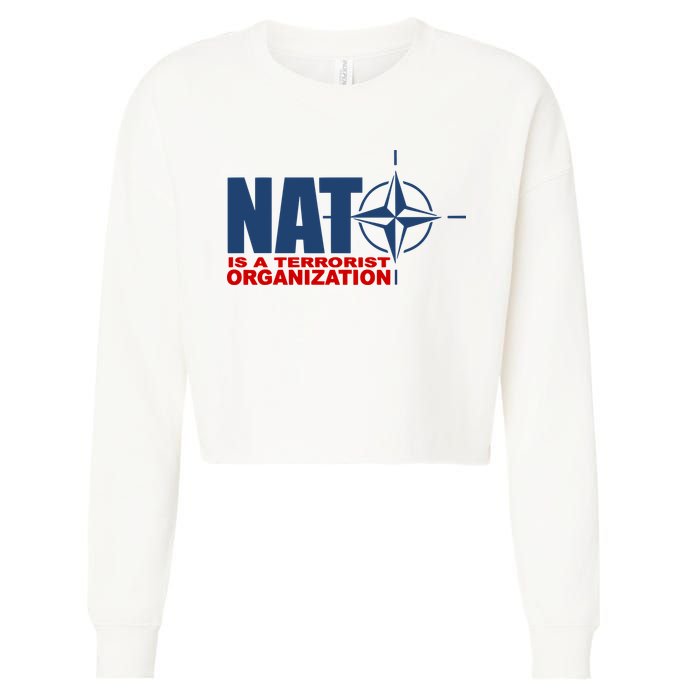 Revblacknetwork Nato Is A Terrorist Organization Cropped Pullover Crew