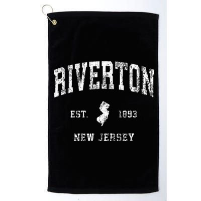 Riverton New Jersey Nj Vintage Athletic Sports Design Platinum Collection Golf Towel