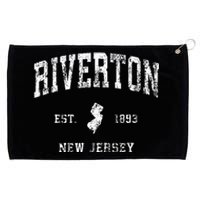 Riverton New Jersey Nj Vintage Athletic Sports Design Grommeted Golf Towel