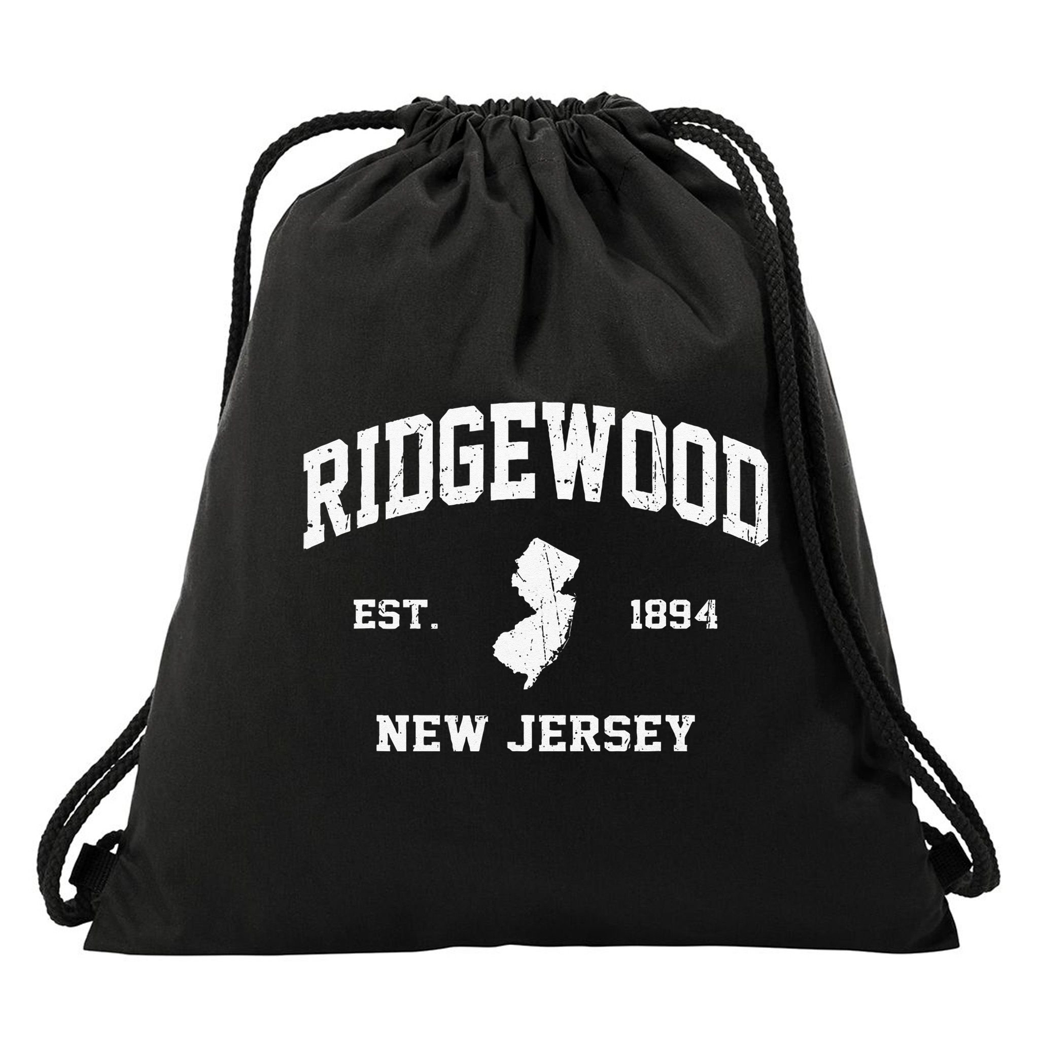Ridgewood New Jersey NJ Vintage State Athletic Style Drawstring Bag