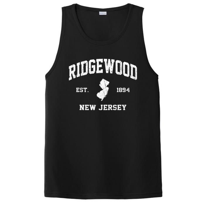 Ridgewood New Jersey NJ Vintage State Athletic Style PosiCharge Competitor Tank