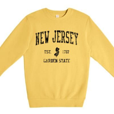 Retro New Jersey Nj Vintage Sports Premium Crewneck Sweatshirt