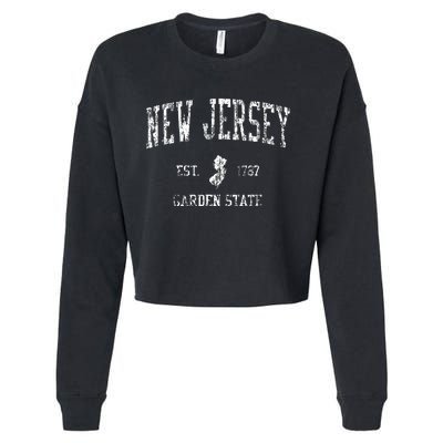 Retro New Jersey Nj Vintage Sports Cropped Pullover Crew