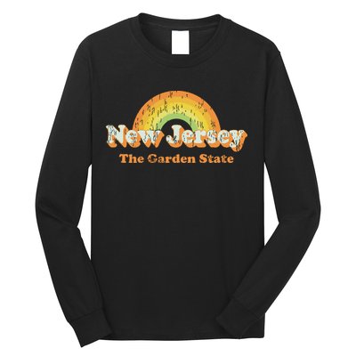 Retro New Jersey Vintage 70s Nj Rainbow Long Sleeve Shirt