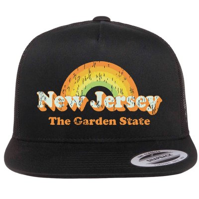 Retro New Jersey Vintage 70s Nj Rainbow Flatbill Hat