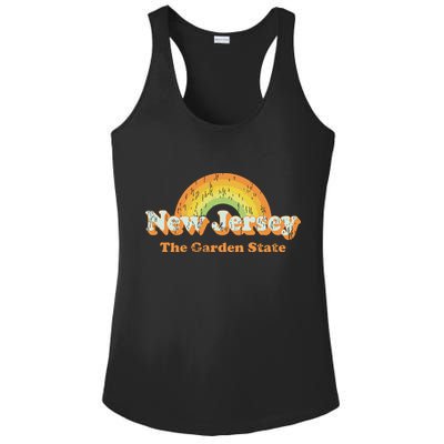 Retro New Jersey Vintage 70s Nj Rainbow Ladies PosiCharge Competitor Racerback Tank