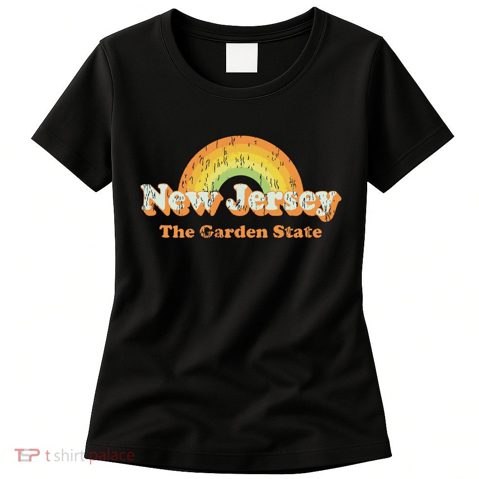 Retro New Jersey Vintage 70s Nj Rainbow Womens T-Shirt