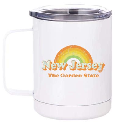 Retro New Jersey Vintage 70s Nj Rainbow 12 oz Stainless Steel Tumbler Cup