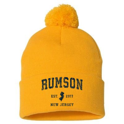 Rumson New Jersey Nj Vintage Sports Pom Pom 12in Knit Beanie