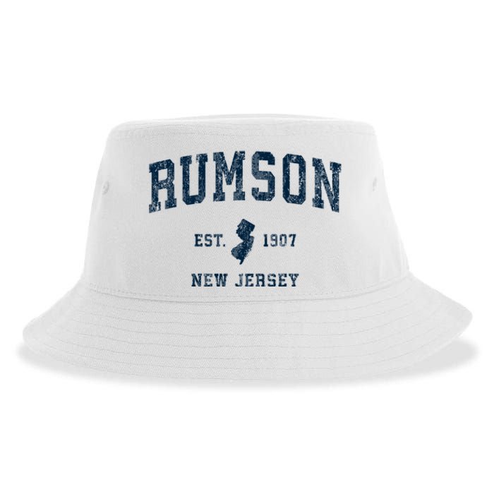 Rumson New Jersey Nj Vintage Sports Sustainable Bucket Hat