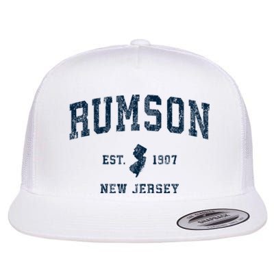 Rumson New Jersey Nj Vintage Sports Flat Bill Trucker Hat