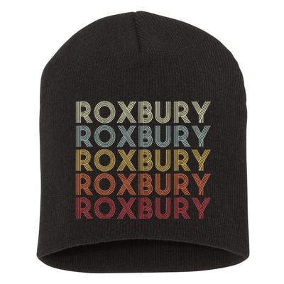 Roxbury New Jersey Roxbury Nj Retro Vintage Text Short Acrylic Beanie