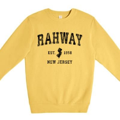 Rahway New Jersey Nj Vintage Athletic Sports Premium Crewneck Sweatshirt