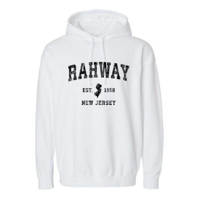 Rahway New Jersey Nj Vintage Athletic Sports Garment-Dyed Fleece Hoodie