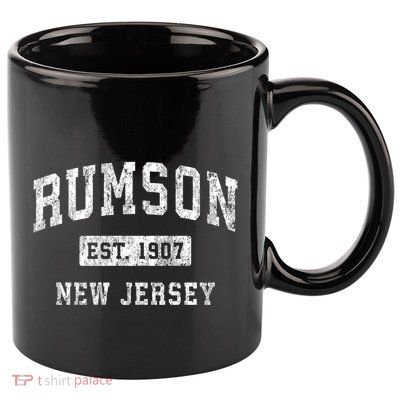 Rumson New Jersey Nj Vintage Established Sports 11oz C Handle Ceramic Mug