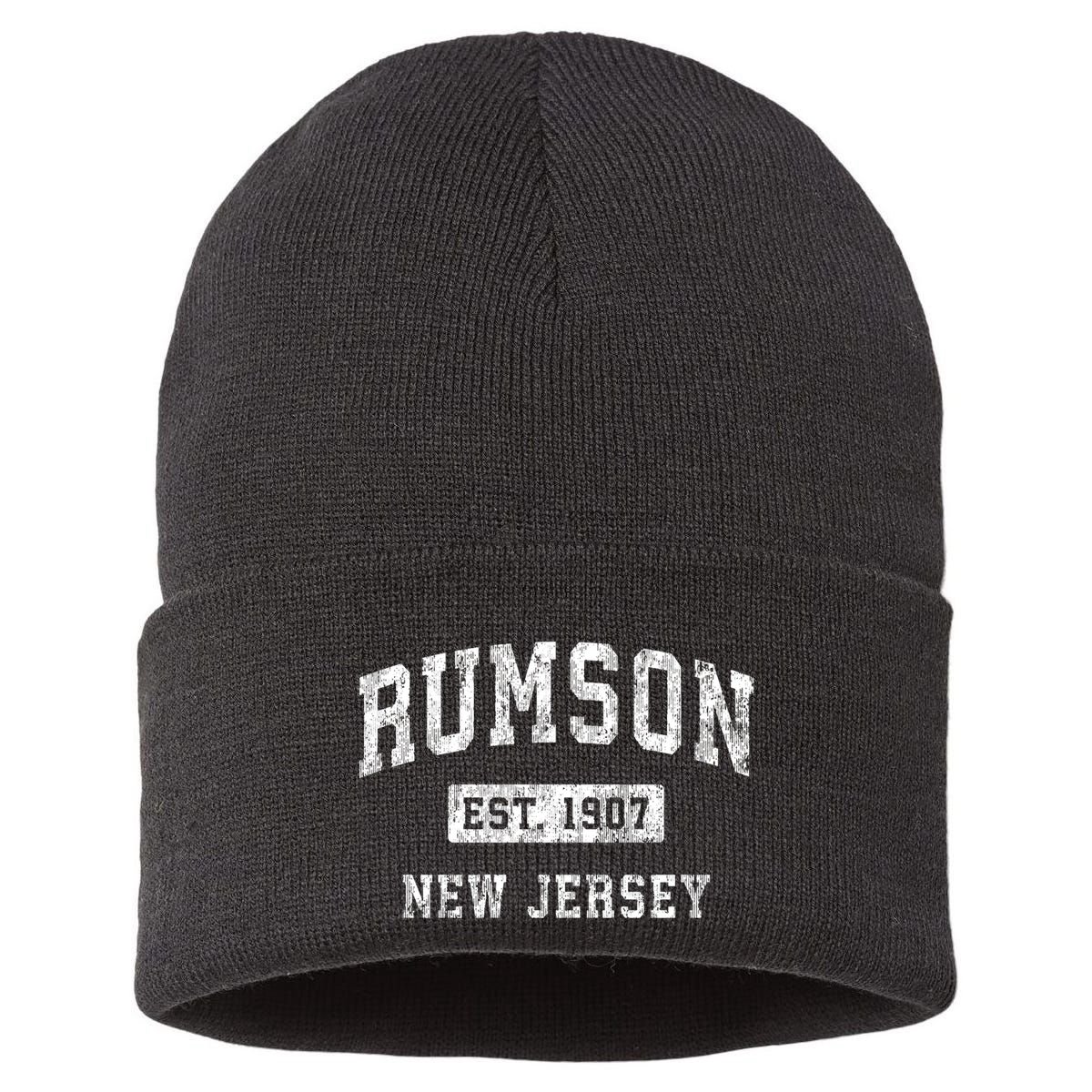 Rumson New Jersey Nj Vintage Established Sports Sustainable Knit Beanie