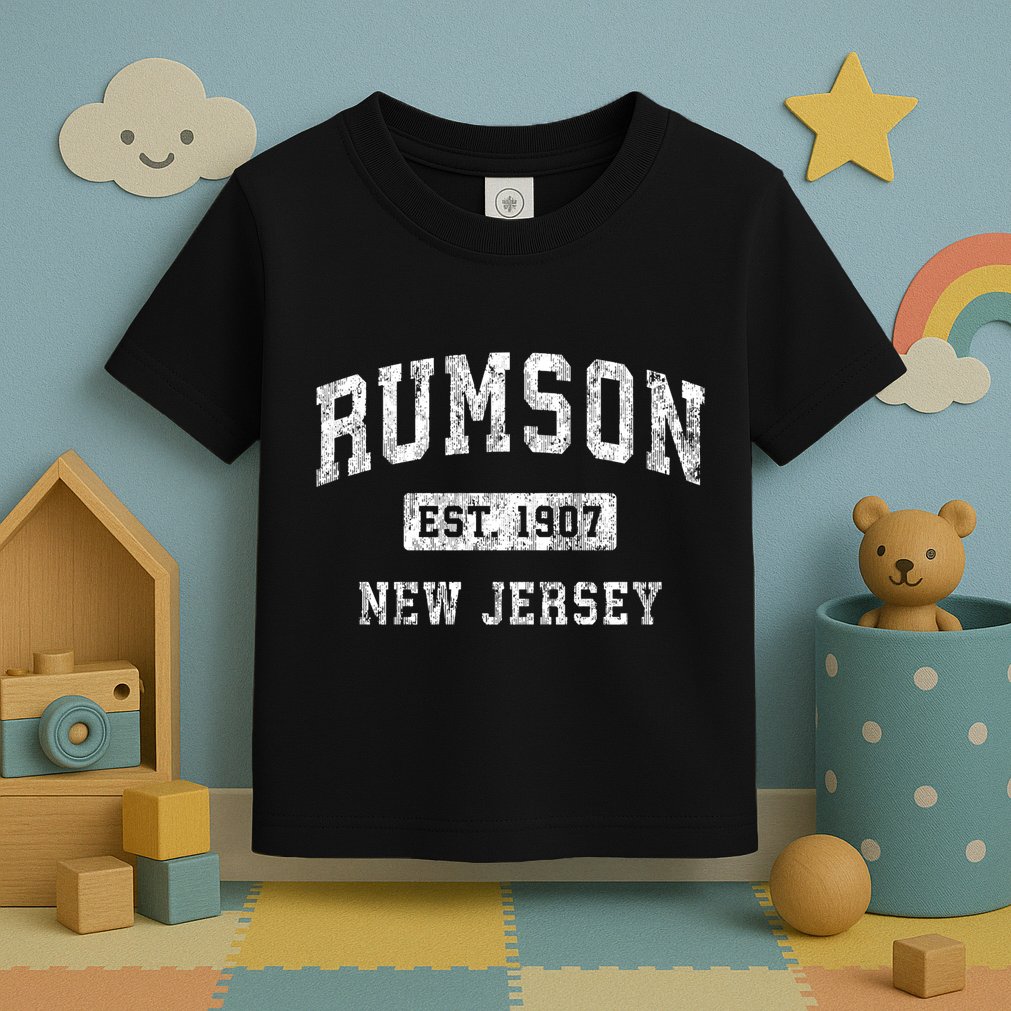 Rumson New Jersey Nj Vintage Established Sports Toddler T-Shirt