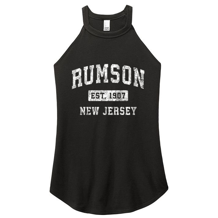 Rumson New Jersey Nj Vintage Established Sports Women's Perfect Tri Rocker Tank