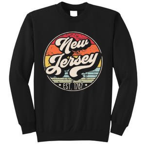 Retro New Jersey Home State Nj Cool 70s Style Sunset Sweatshirt