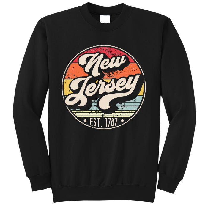 Retro New Jersey Home State Nj Cool 70s Style Sunset Sweatshirt