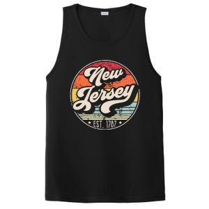 Retro New Jersey Home State Nj Cool 70s Style Sunset PosiCharge Competitor Tank