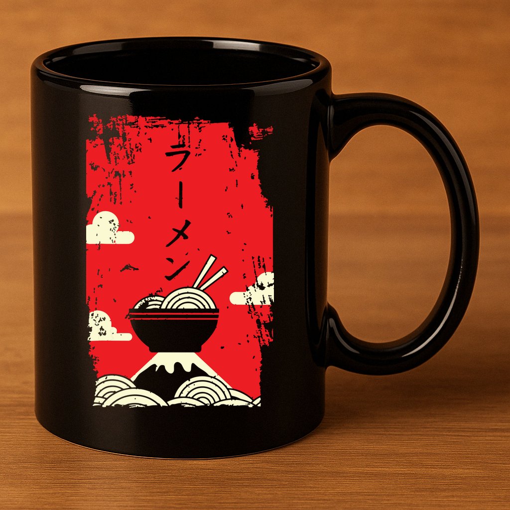 Ramen Noodles Japanese Art 11oz C Handle Ceramic Mug