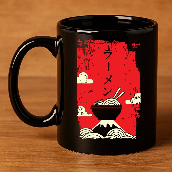 Ramen Noodles Japanese Art 11oz C Handle Ceramic Mug