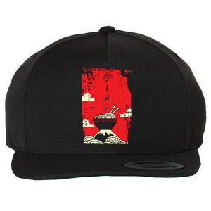 Ramen Noodles Japanese Art Wool Snapback Cap