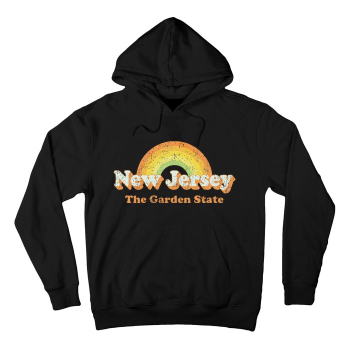 Retro New Jersey Vintage 70s Nj Rainbow Hoodie