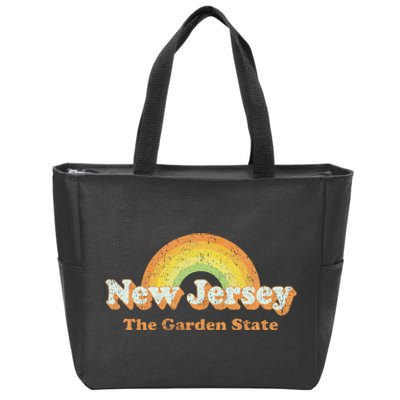 Retro New Jersey Vintage 70s Nj Rainbow Zip Tote Bag