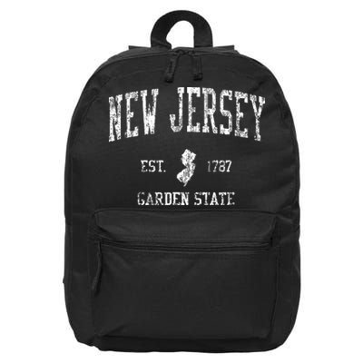 Retro New Jersey Nj T Vintage Sports Design 16 in Basic Backpack