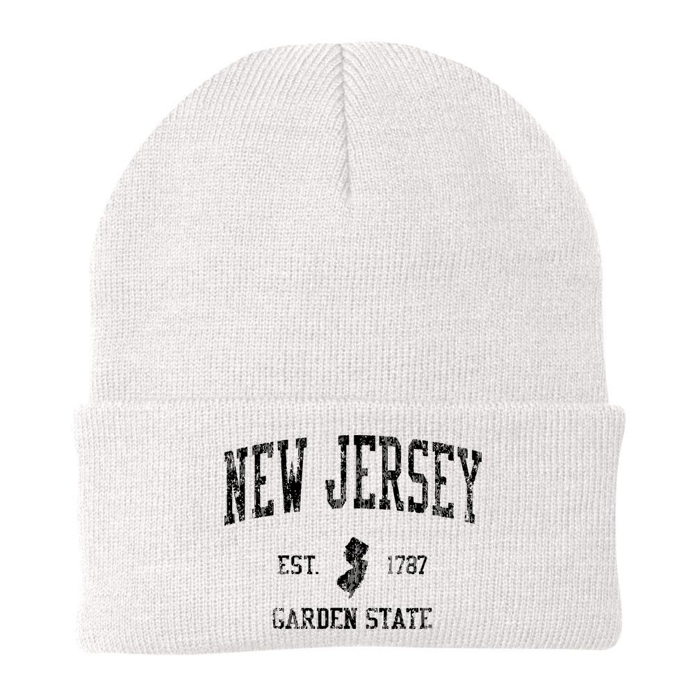 Retro New Jersey Nj T Vintage Sports Design Beanie