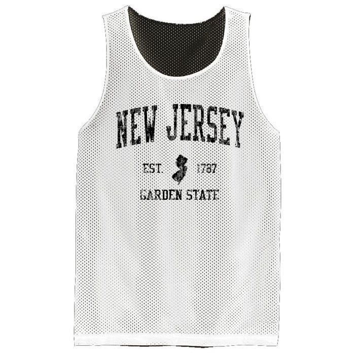 Retro New Jersey Nj T Vintage Sports Design Mesh Reversible Basketball Jersey Tank