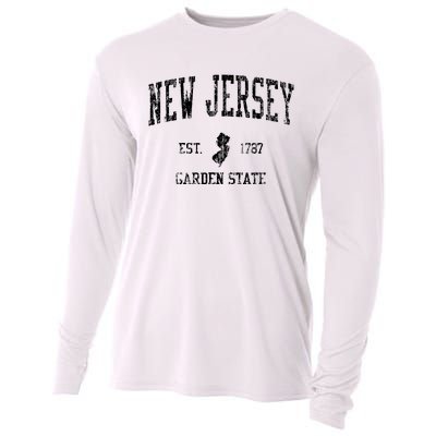 Retro New Jersey Nj T Vintage Sports Design Cooling Performance Long Sleeve Crew