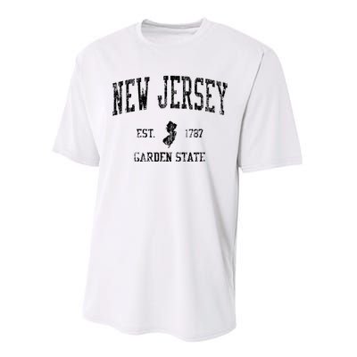 Retro New Jersey Nj T Vintage Sports Design Performance Sprint T-Shirt